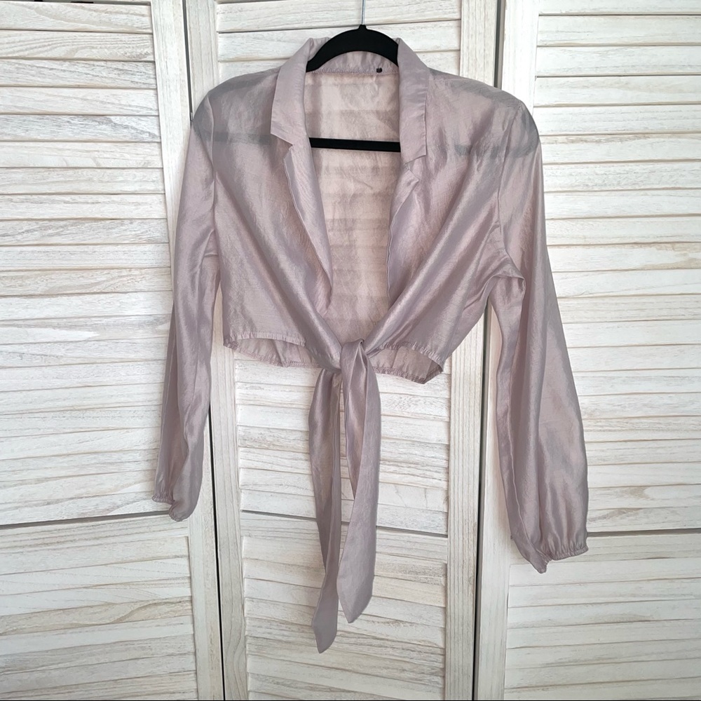 Sheer Lilac Crop Top